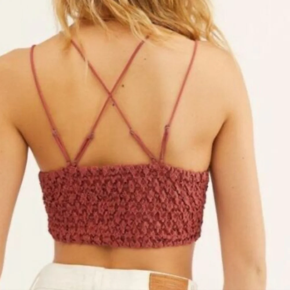 NWT Adella Bralette FP One Free People Large Copper Bra Adjustable Smocked - Picture 4 of 10